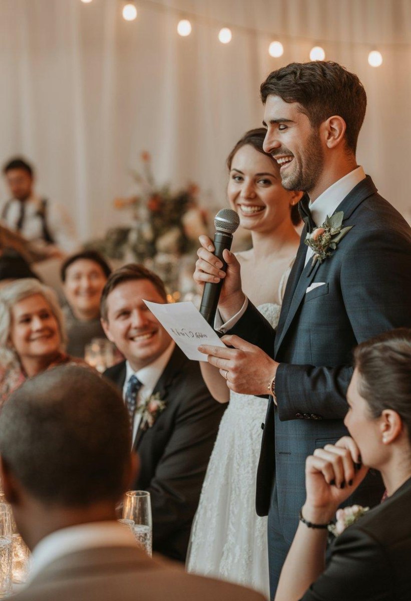 Creative wedding speech presentation
