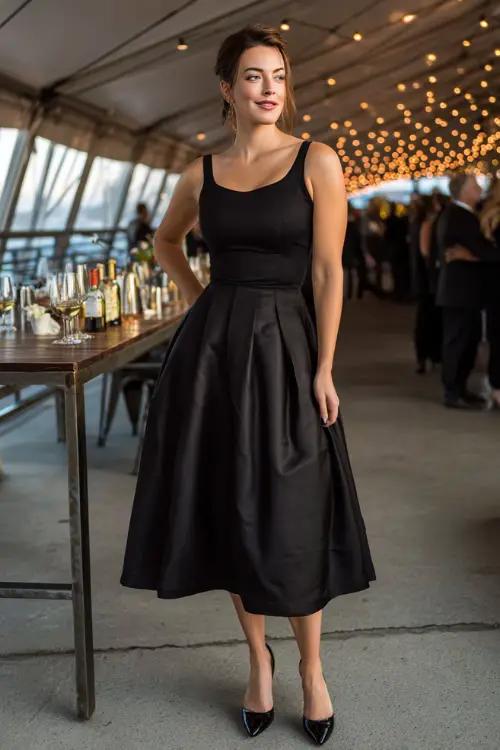 Black sophisticated summer wedding dress