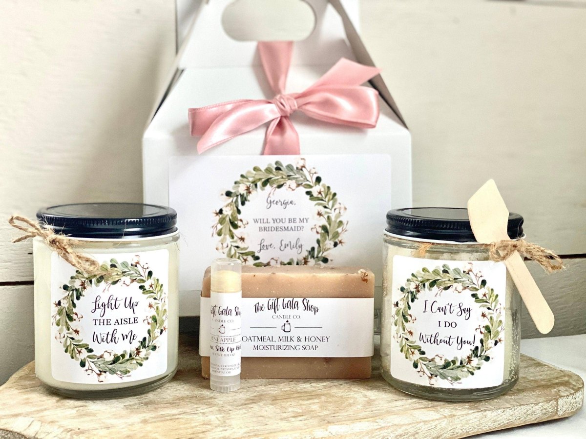Candle and self care bridesmaid gift