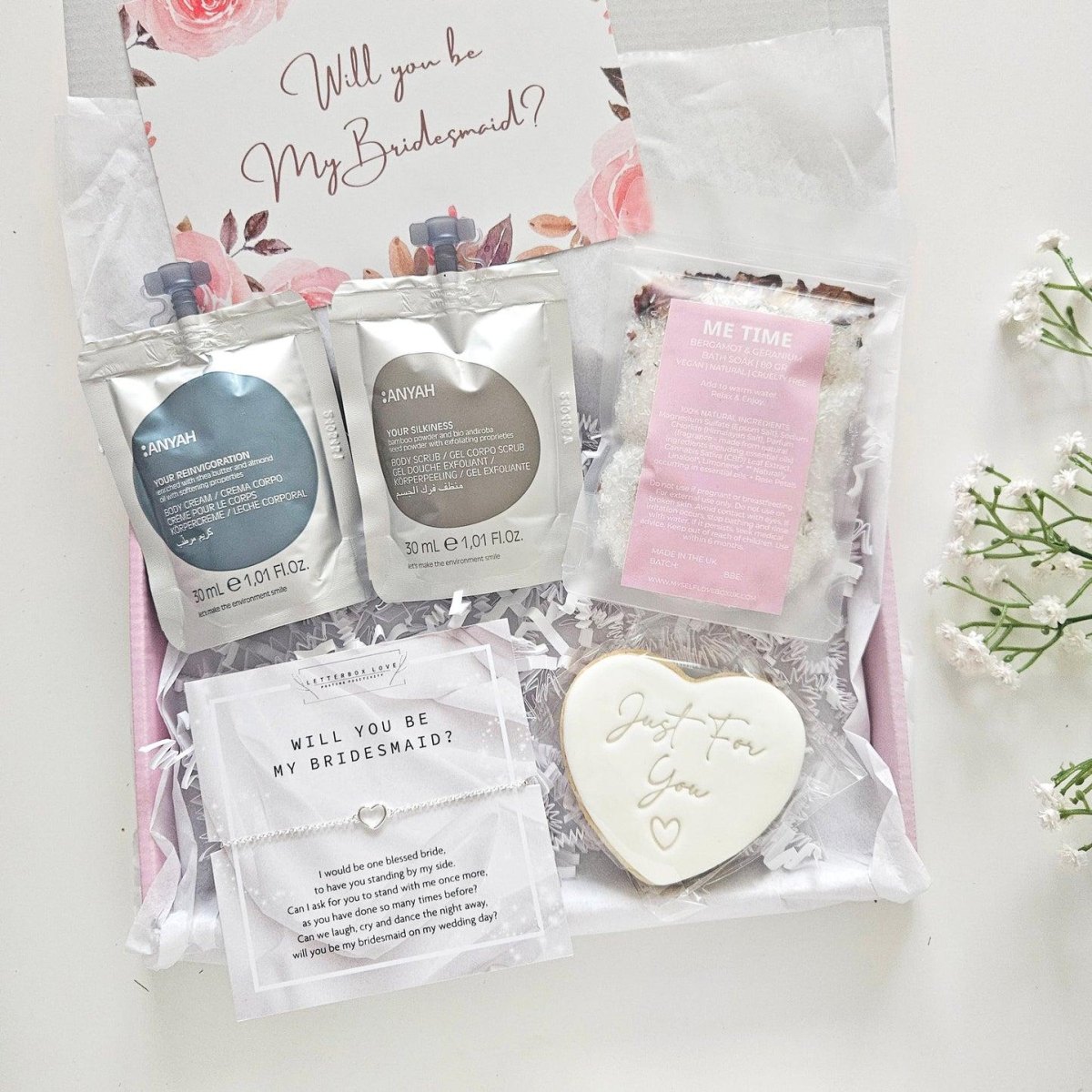 Bridesmaid spa gift set favors