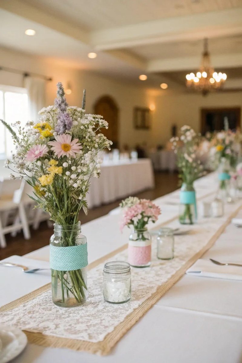 Affordable wedding table decor