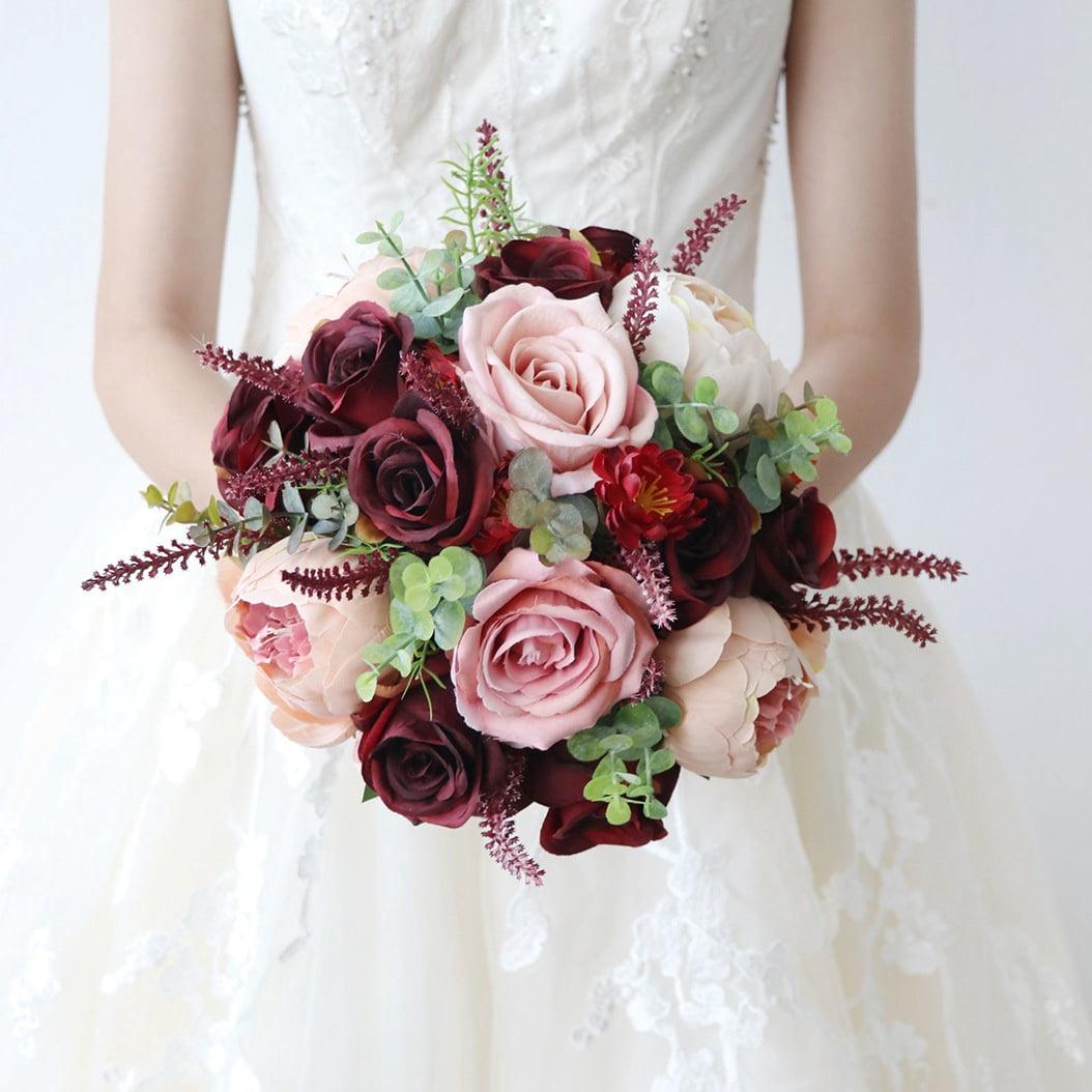 Burgundy blush wedding flowers