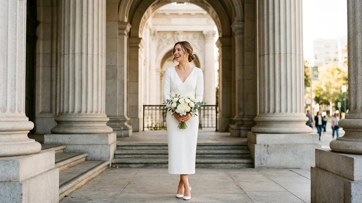 Casual chic courthouse wedding outfit