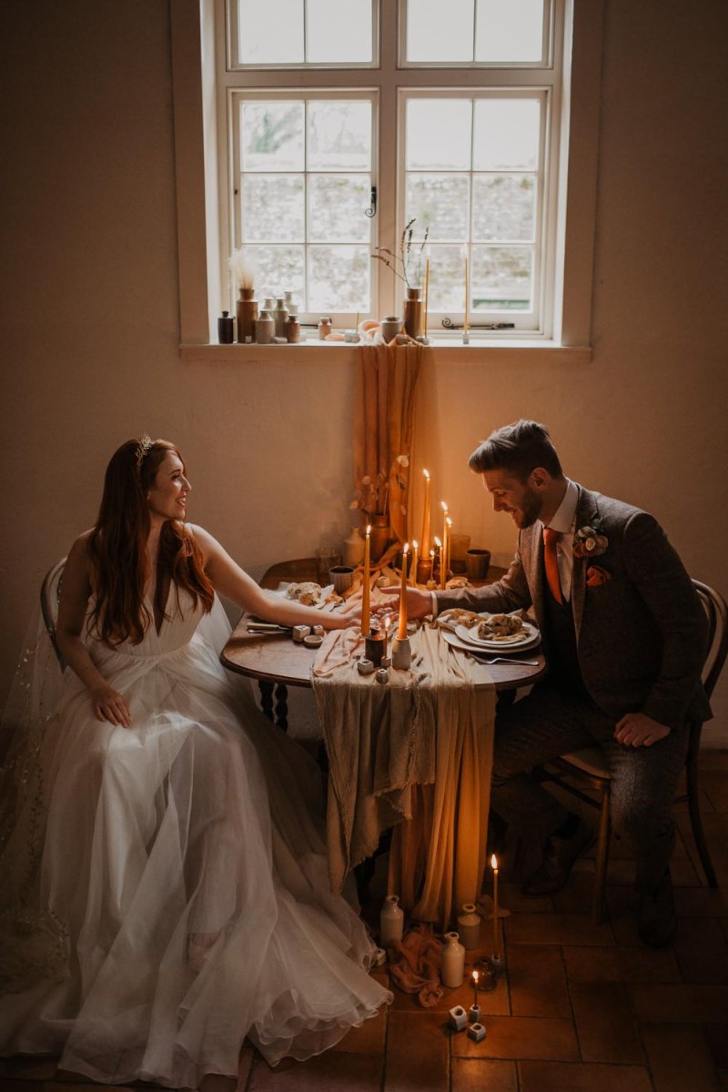 Romantic dinner after elopement