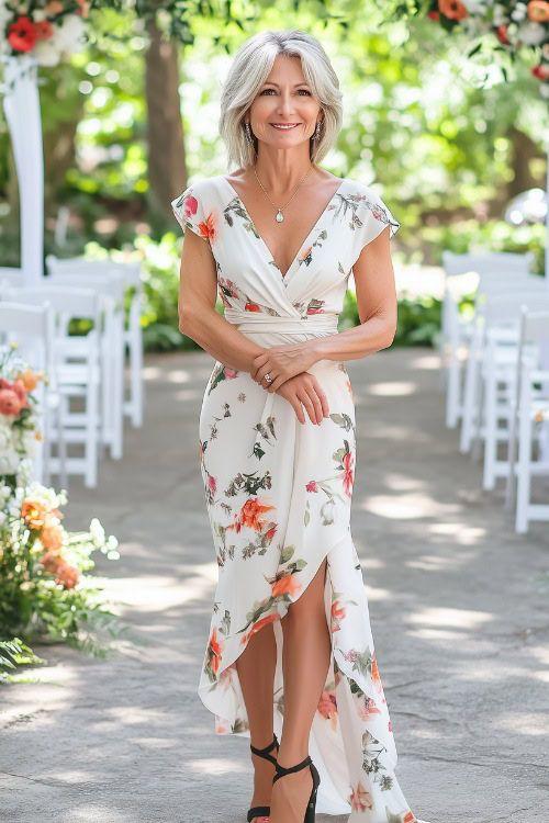 Chic floral wedding dress