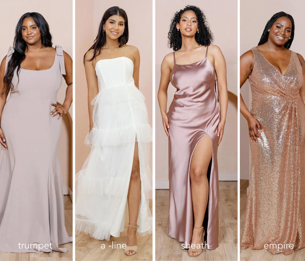 Different bridesmaid dress silhouettes