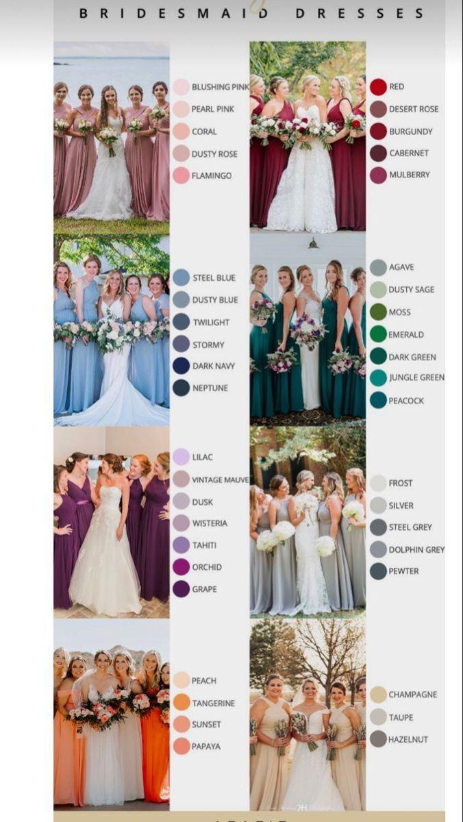 Bridesmaid dresses wedding color palette