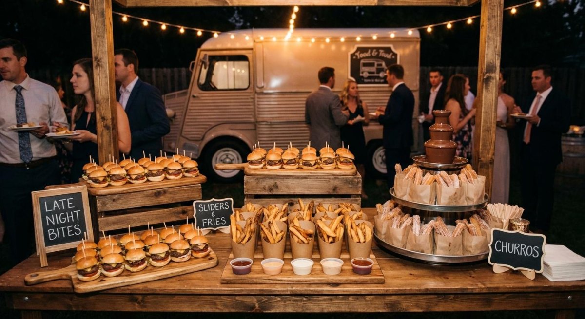 Late night wedding snack station