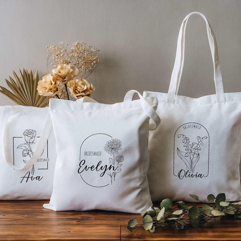 Custom tote bags for bridesmaids