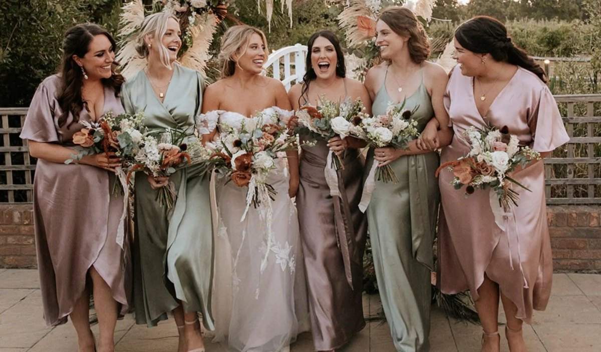 Mix and match bridesmaid dresses