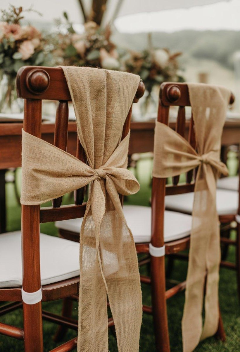 Fabric decorated wedding chairs