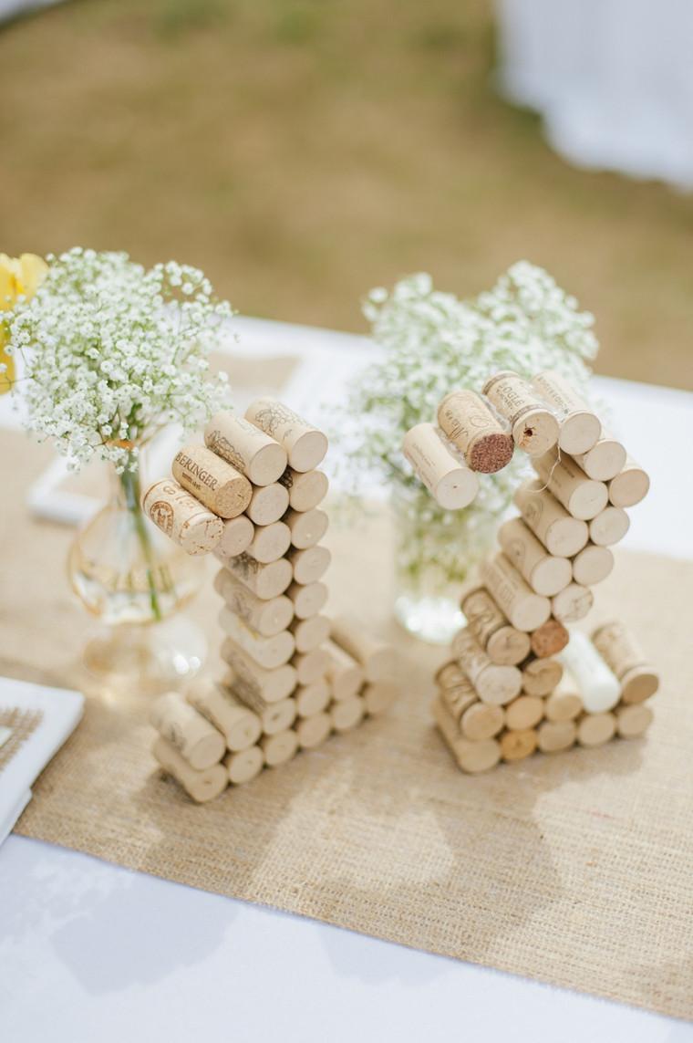 Recycled DIY wedding table numbers
