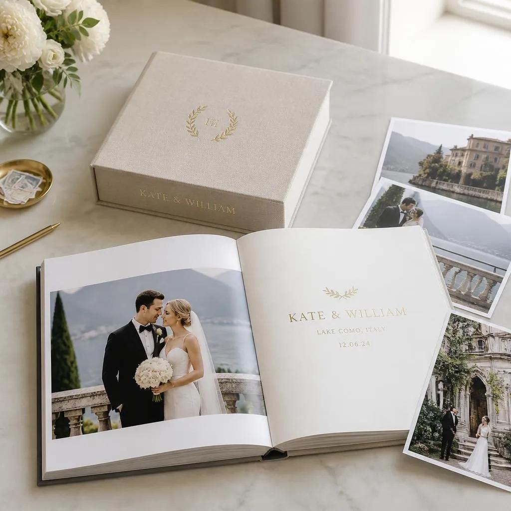 Wedding photographer discussing creative vision with wedding couple