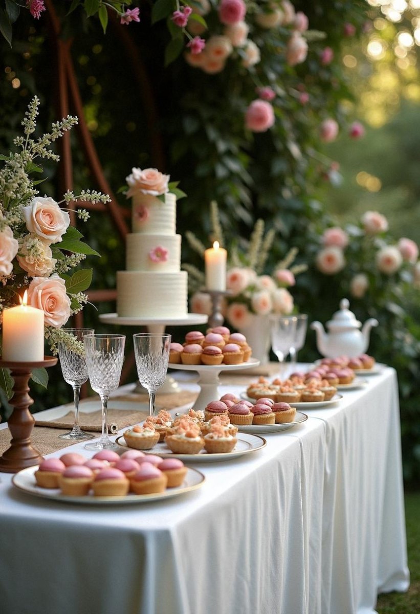 Elegant wedding dessert table