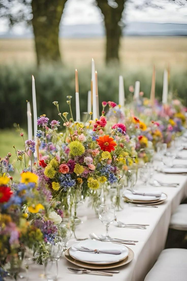 Elegant wildflower wedding centerpiece