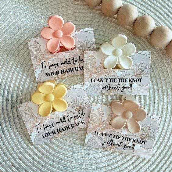 Floral hair accessories bridesmaid favors