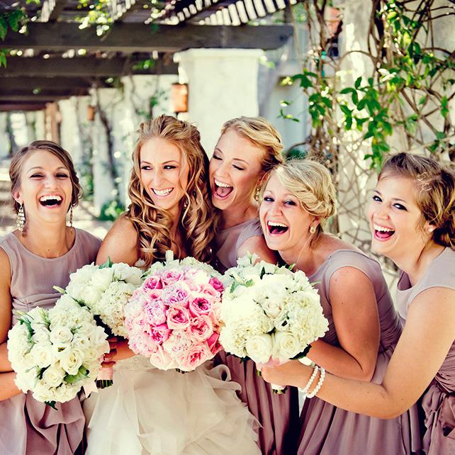 Best friends at wedding celebration