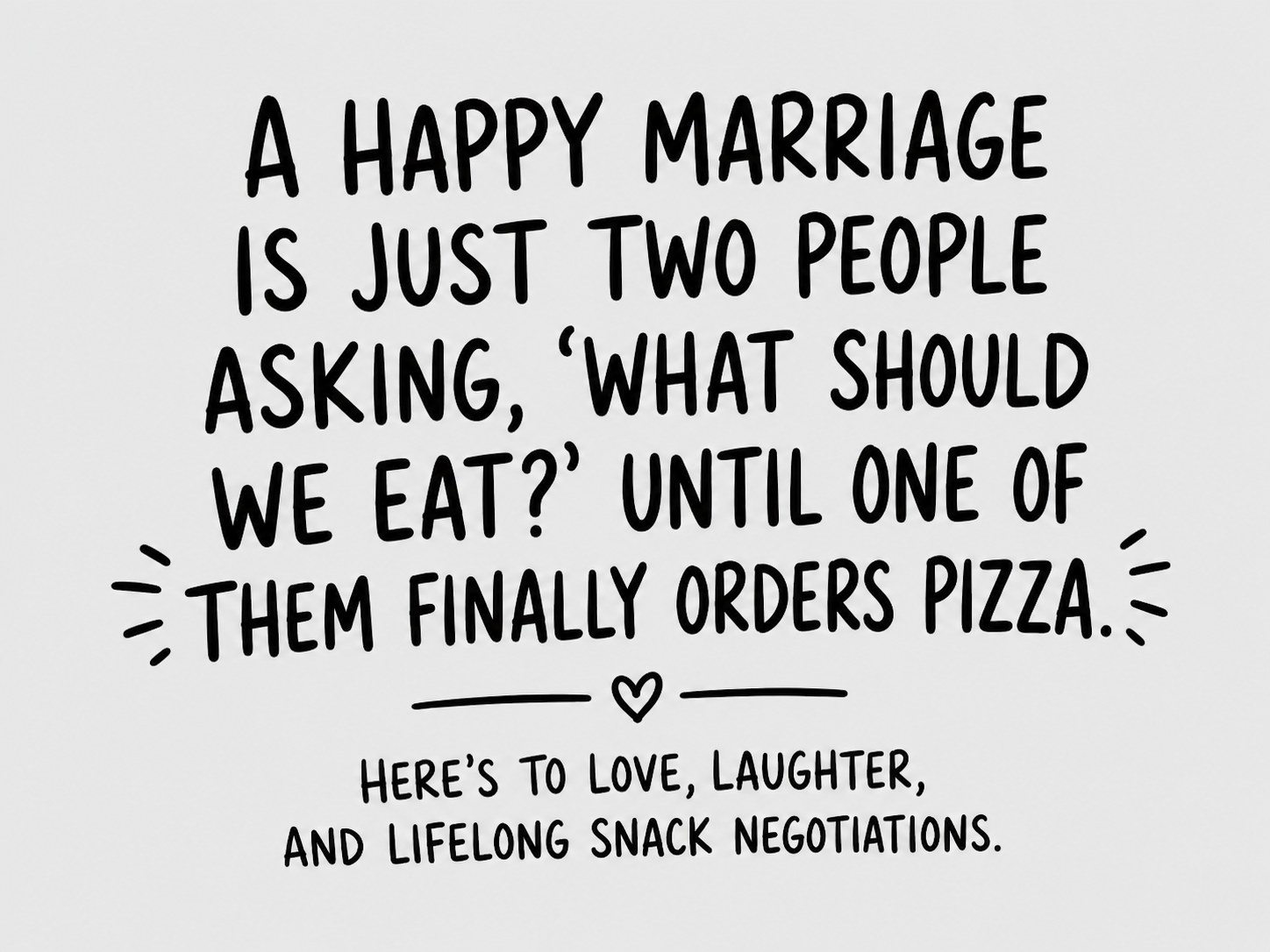One-line pizza joke toast card, a low-stress option among funny wedding toasts for shy speakers