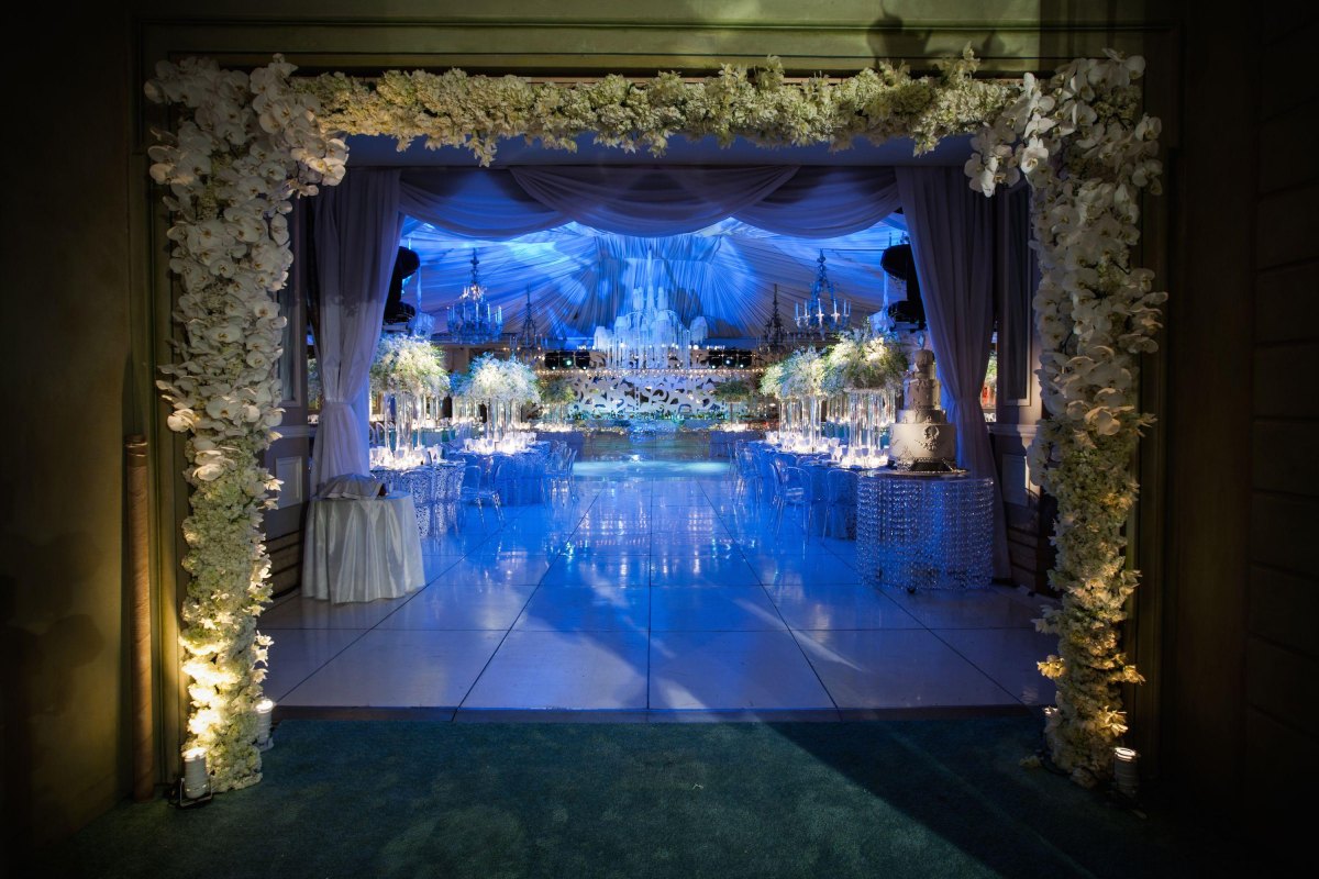 Wedding dance floor entrance decor