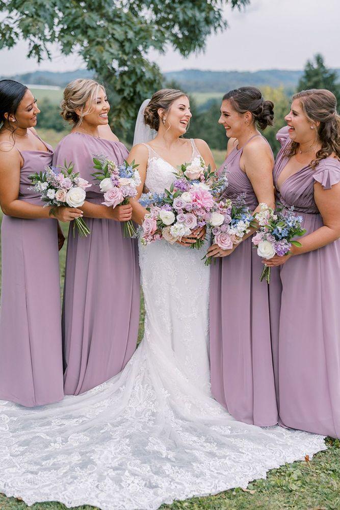 Lavender mauve bridesmaid dresses