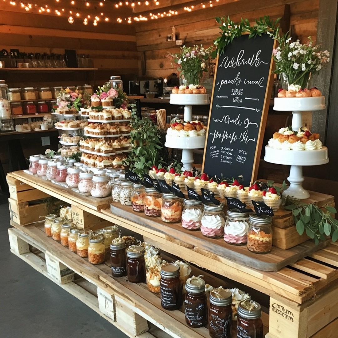 Mini mason jar wedding desserts