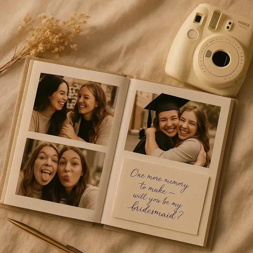 Handmade bridesmaid proposal scrapbook memories