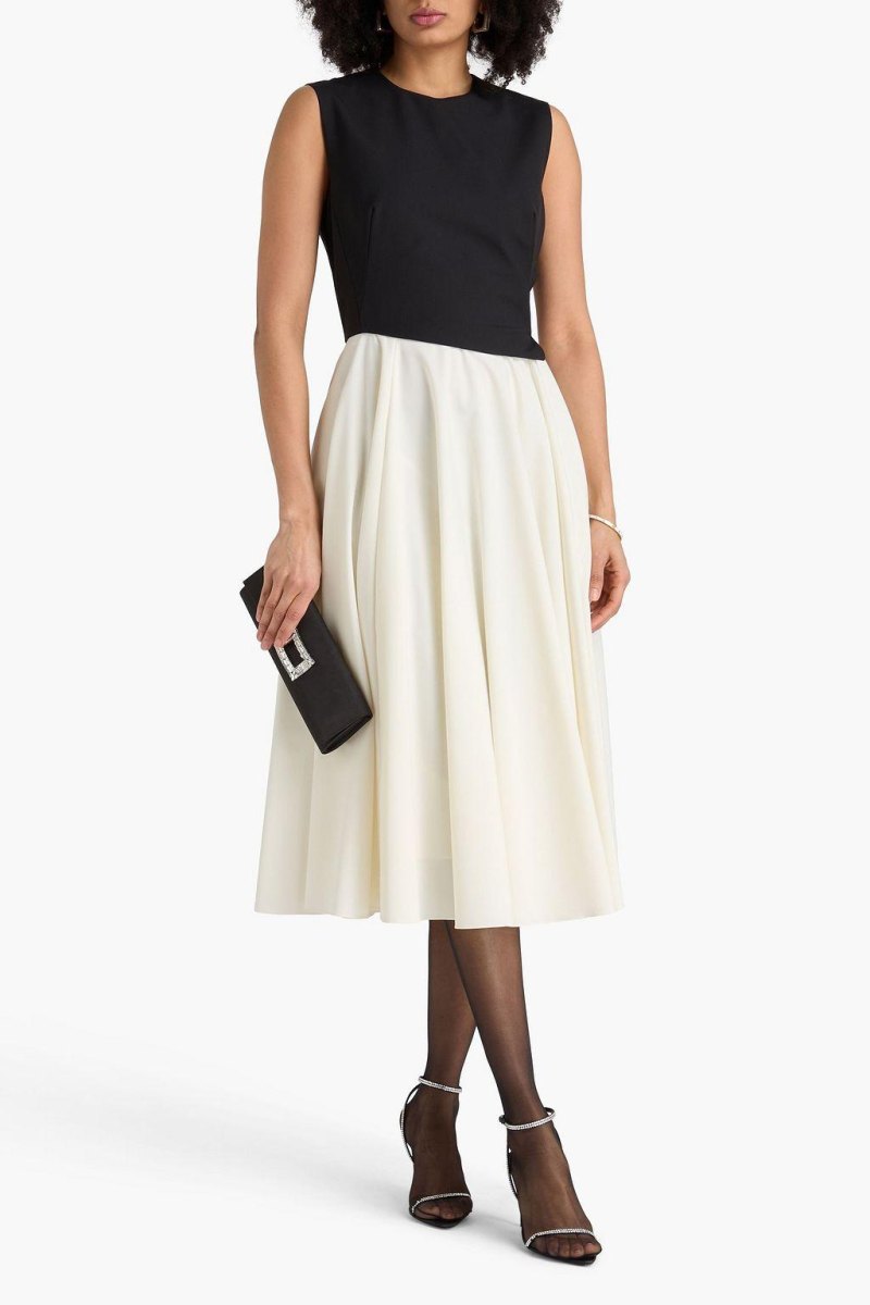 Minimalist monochrome midi wedding dress