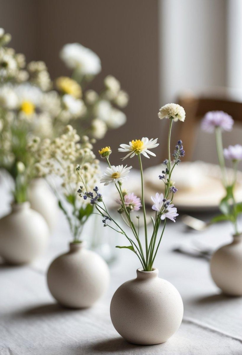 Minimalist wildflower bud vases