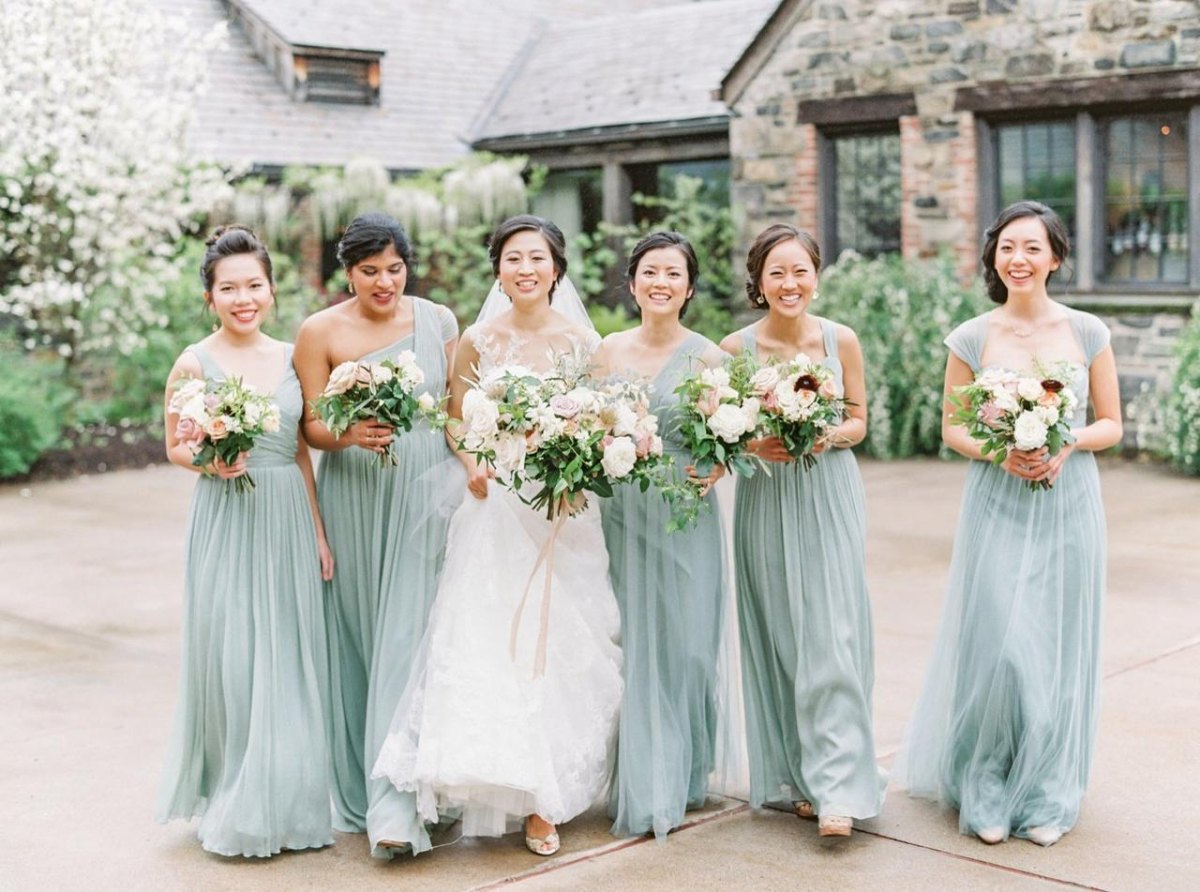Mint green bridesmaid dresses for a spring wedding