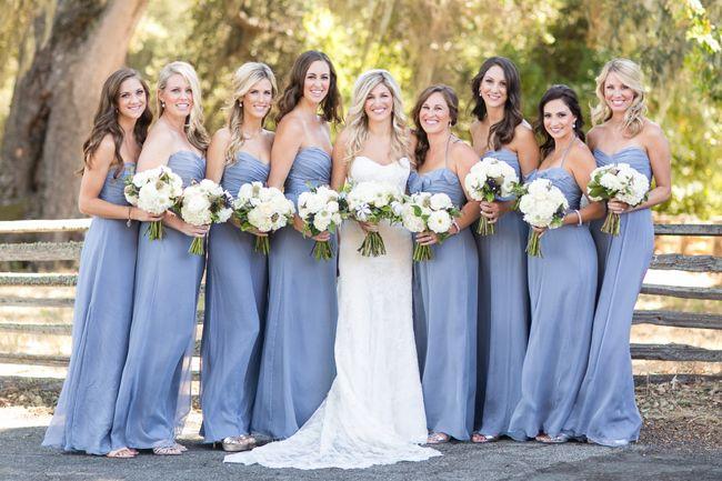 Dusty blue bridesmaid dresses