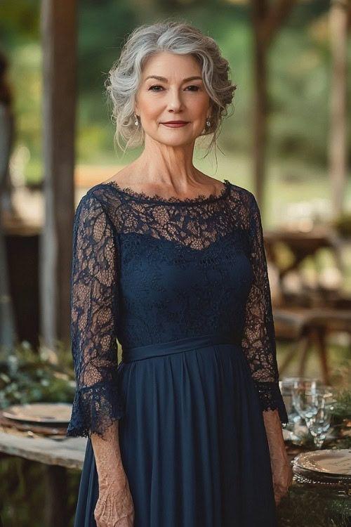 Navy blue wedding dress