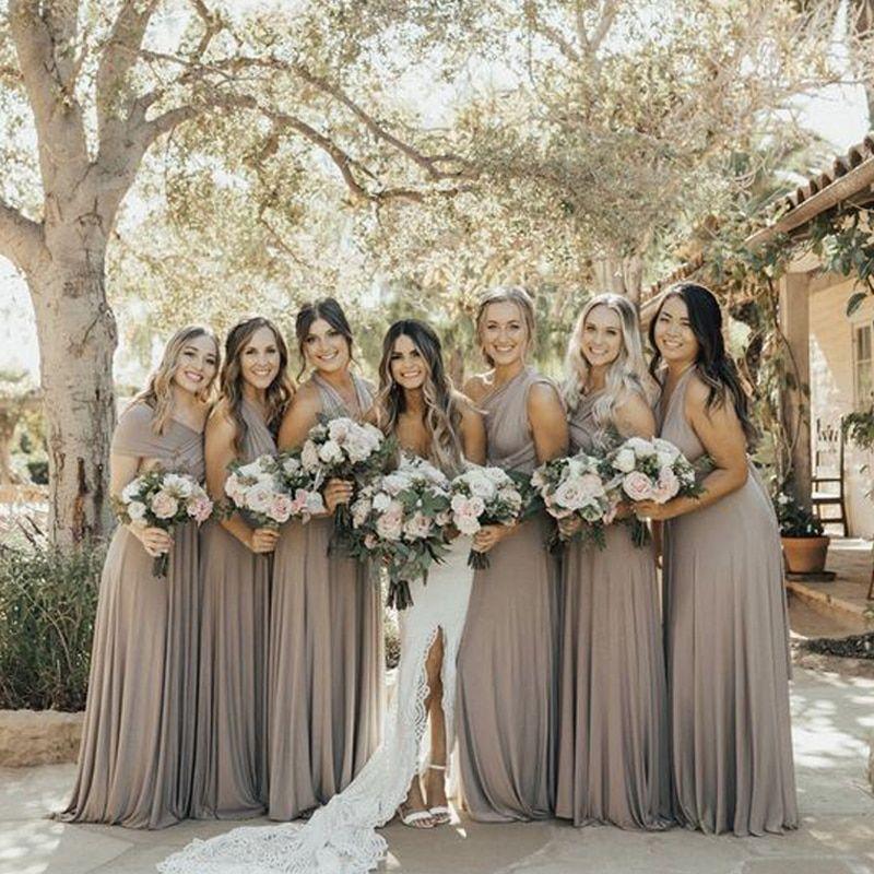 Taupe bridesmaid dresses