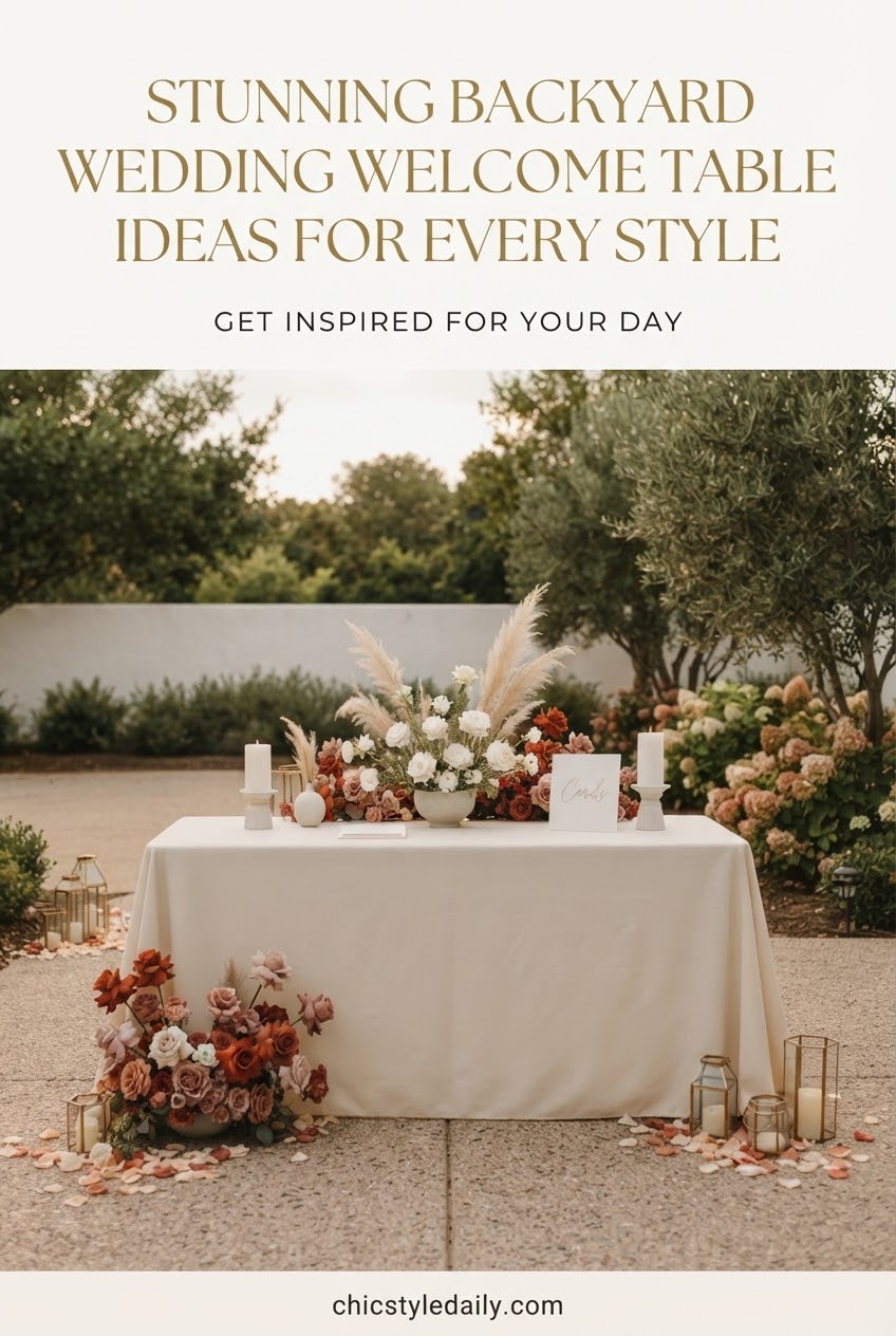 Stunning Backyard Wedding Welcome Table Ideas For Every Style