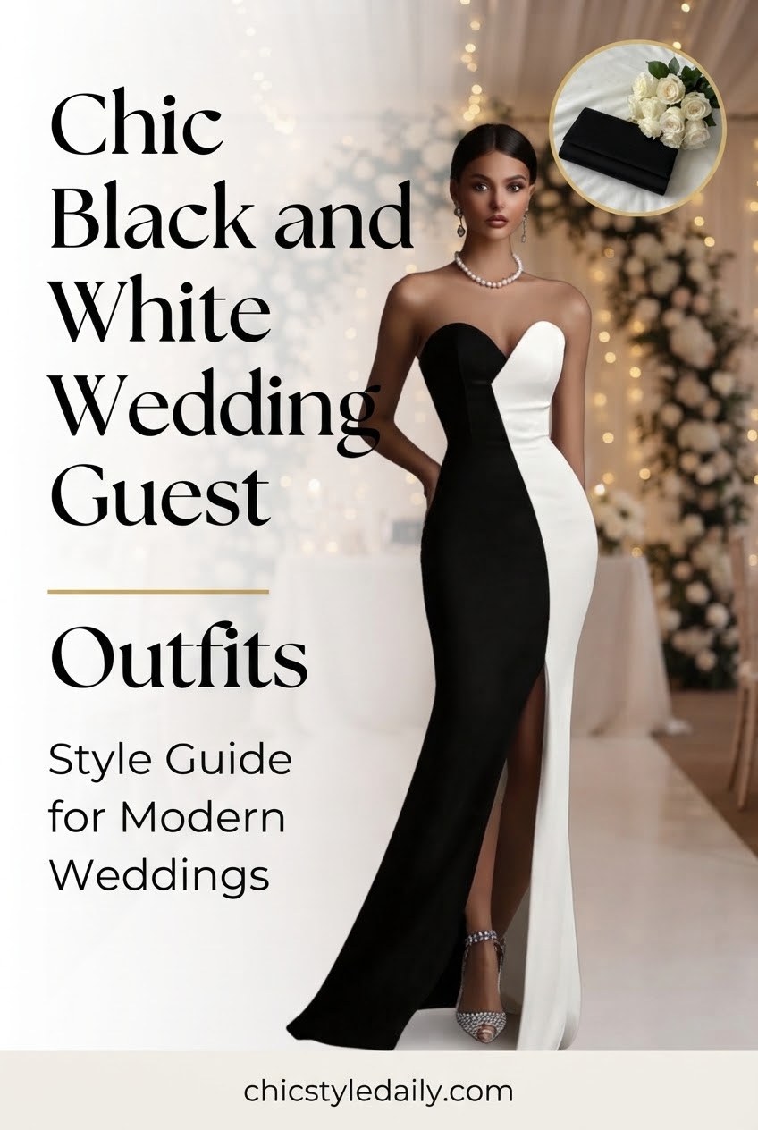 Chic Black and White Wedding Guest Outfits