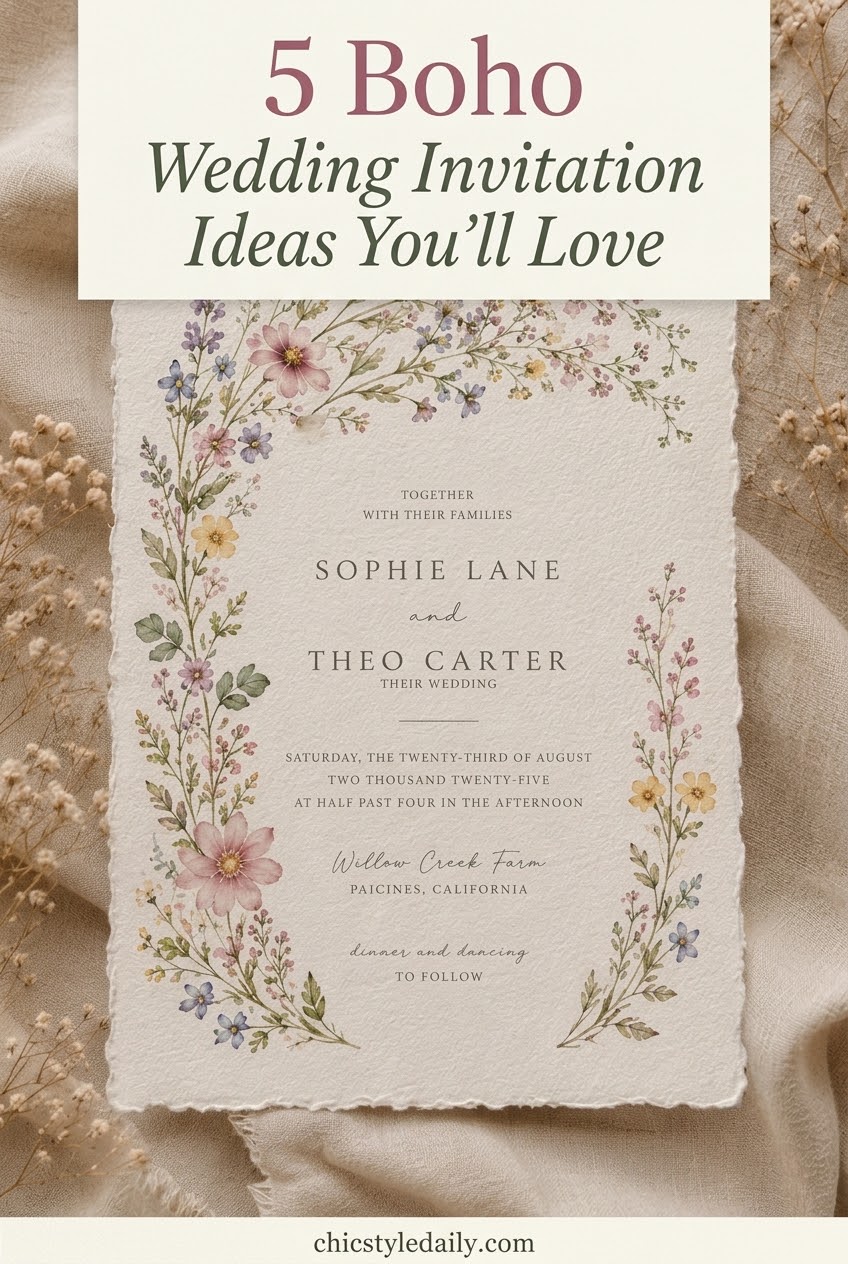 5 Boho Wedding Invitation Ideas You'll Love