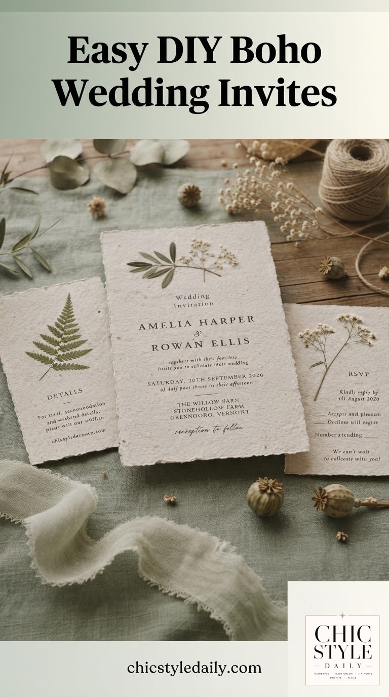 Easy DIY Boho Wedding Invites