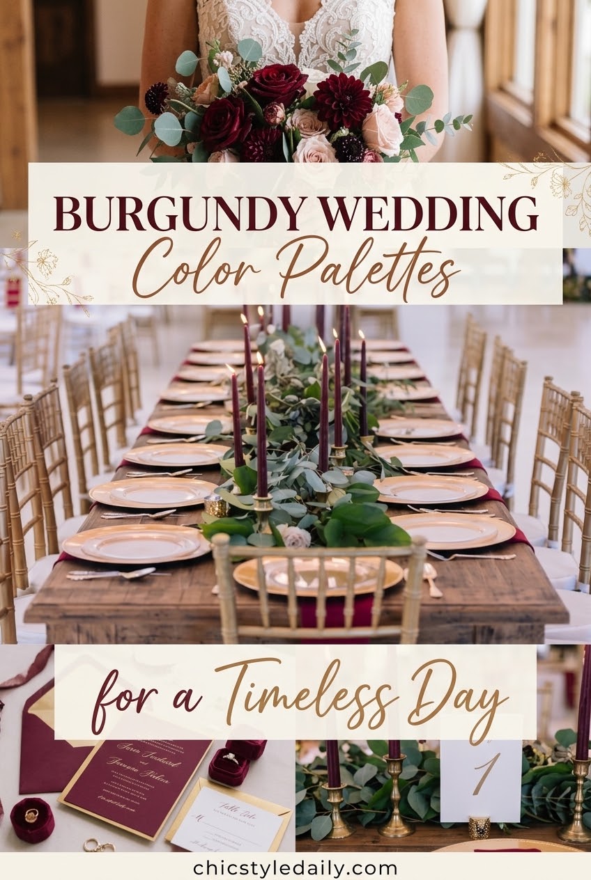 Burgundy Wedding Color Palettes for a Timeless Day