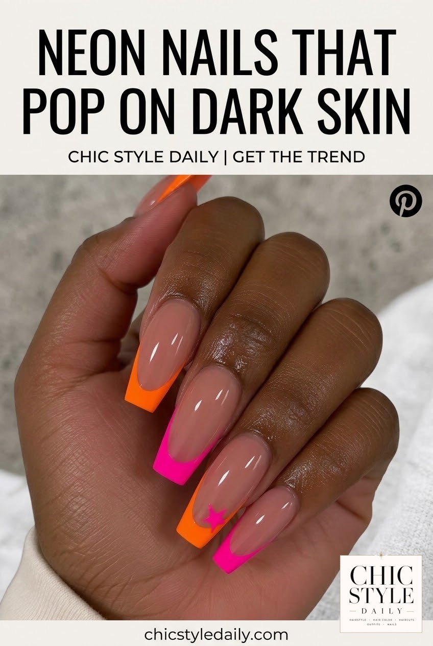 Neon Nails That Pop On Dark Skin