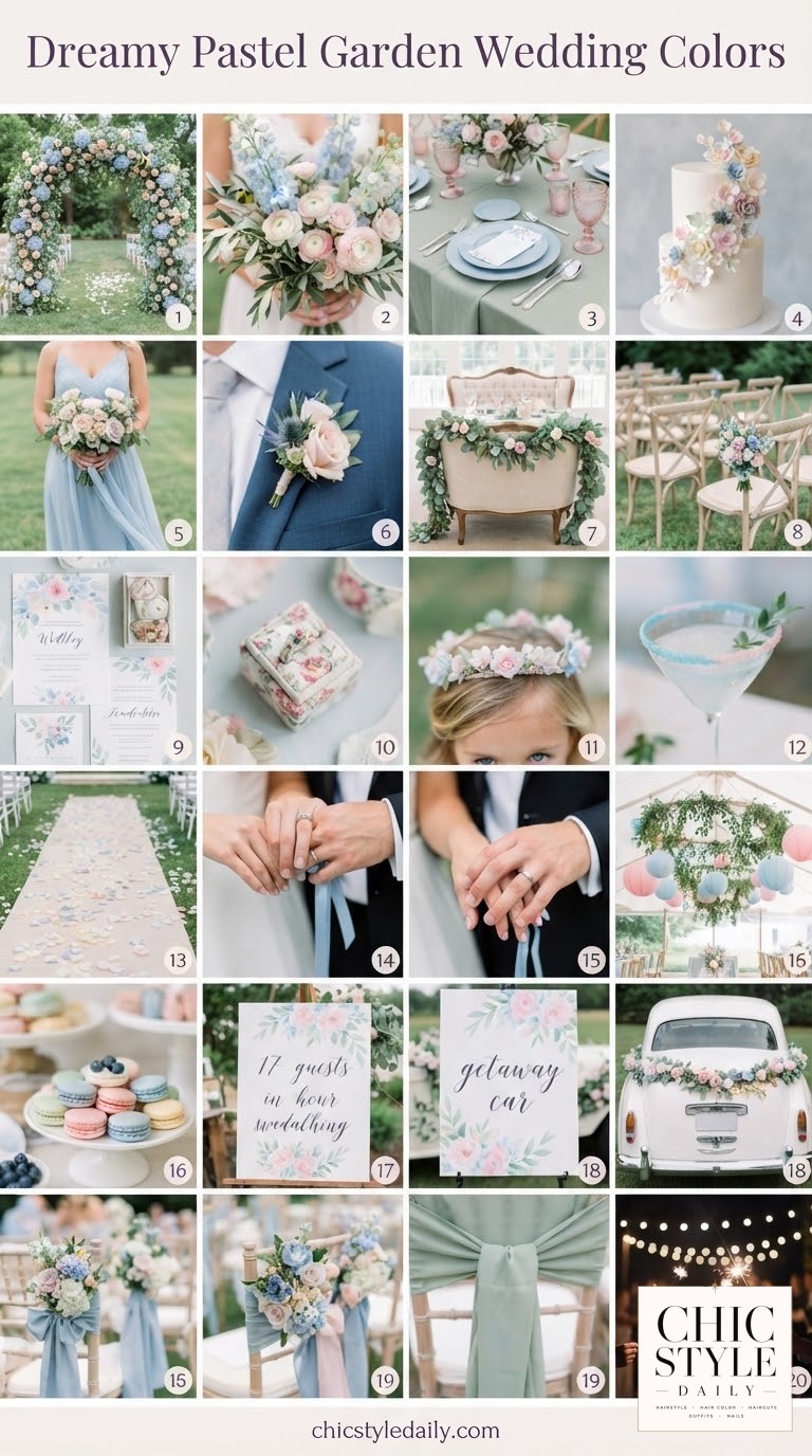 Dreamy Pastel Garden Wedding Colors