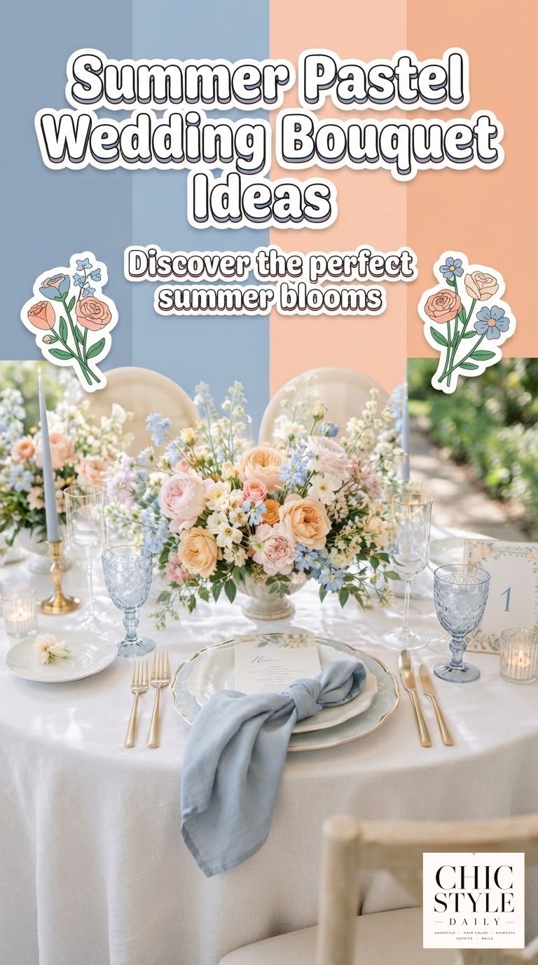 Summer Pastel Wedding Bouquet Ideas