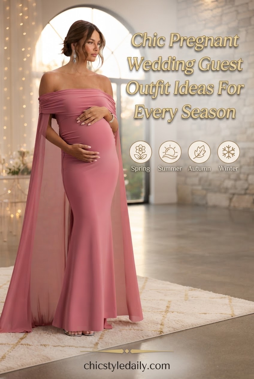 Chic Pregnant Wedding Guest Outfit Ideas For Every Season