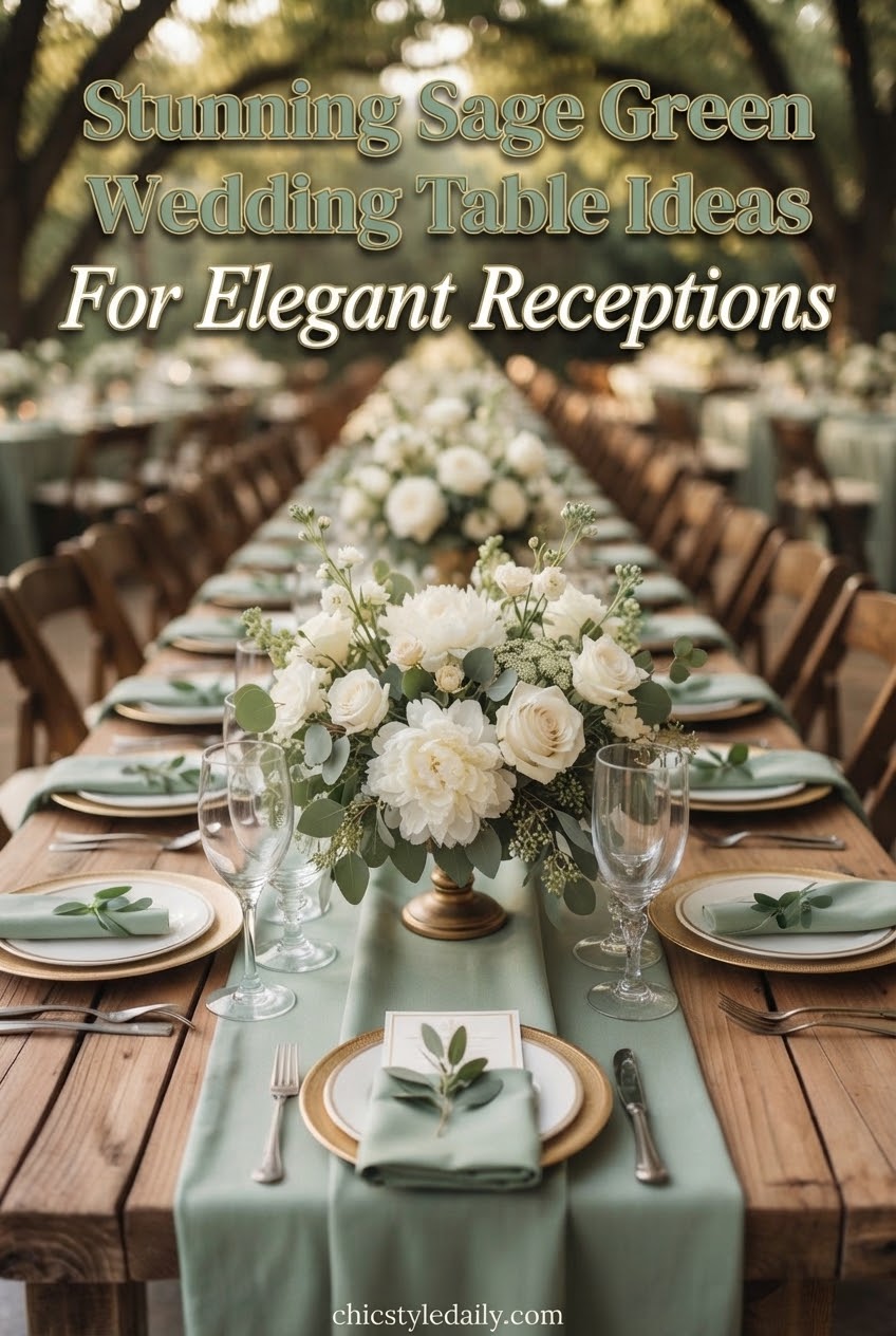 Stunning Sage Green Wedding Table Ideas For Elegant Receptions