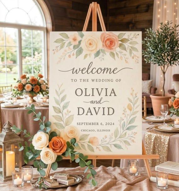 Personalized wedding reception signs