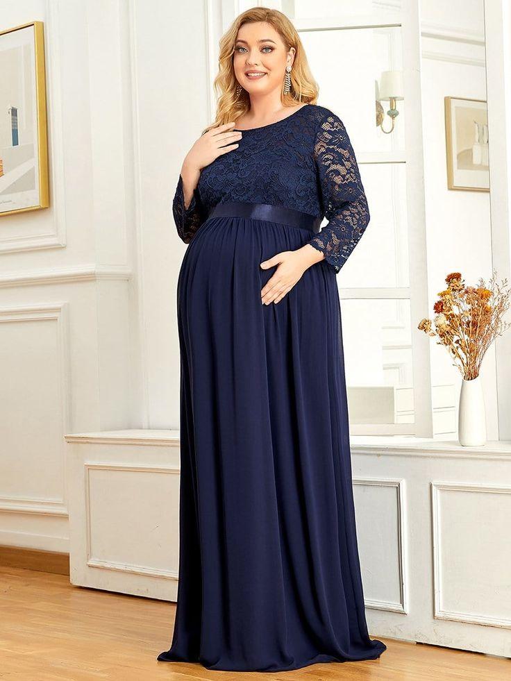 Plus size maternity wedding guest dress