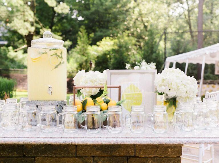 Summer wedding drink station