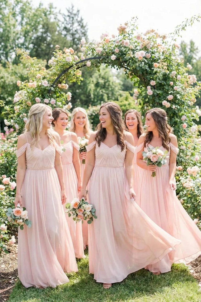 Blush pink bridesmaid dresses