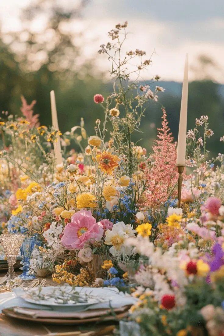 Romantic garden wildflower arrangement