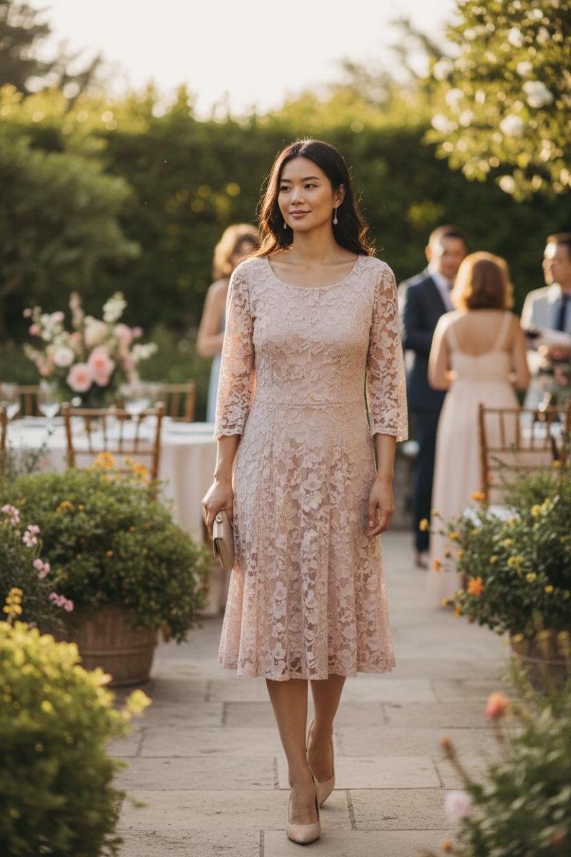 Romantic lace outdoor wedding guest dress