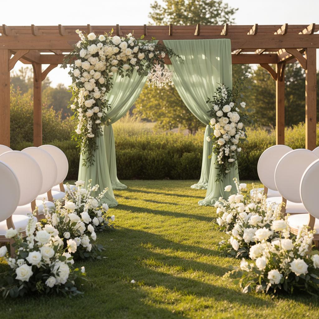 Sage green wedding floral centerpiece