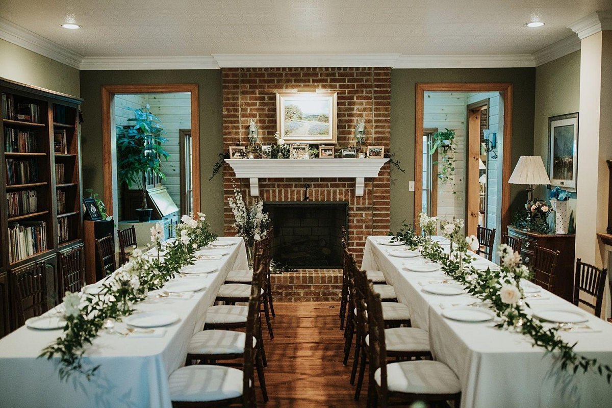 Indoor home wedding reception decoration